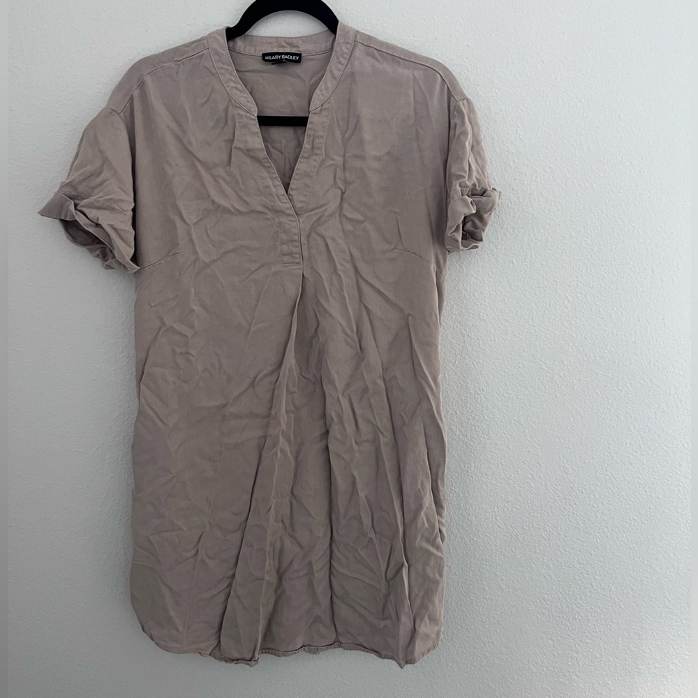Hilary Radley Taupe Tunic With Pockets Size Small